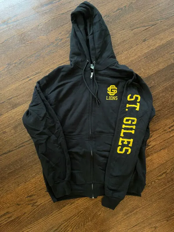 Black Full Zip Hooded Sweatshirt